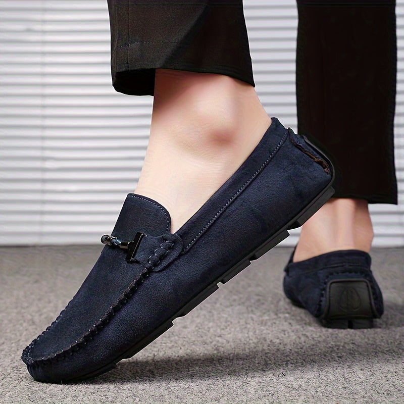 Men's Modified Horsebit Loafer Shoes, Casual Non-slip Slip On Moc Toe Shoes, Men's Driving Shoes, Spring And Summer
