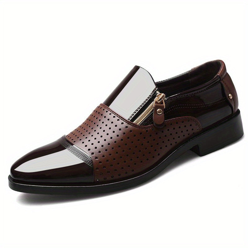 Mens Fashion Zipper Slip-On Shoes - Durable, Anti-Slip & Stylish - Perfect for Business & Casual Wear - Comfortable, Sophisticated Design