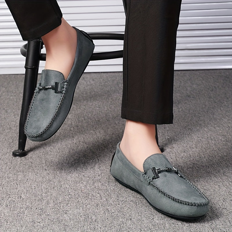 Men's Modified Horsebit Loafer Shoes, Casual Non-slip Slip On Moc Toe Shoes, Men's Driving Shoes, Spring And Summer