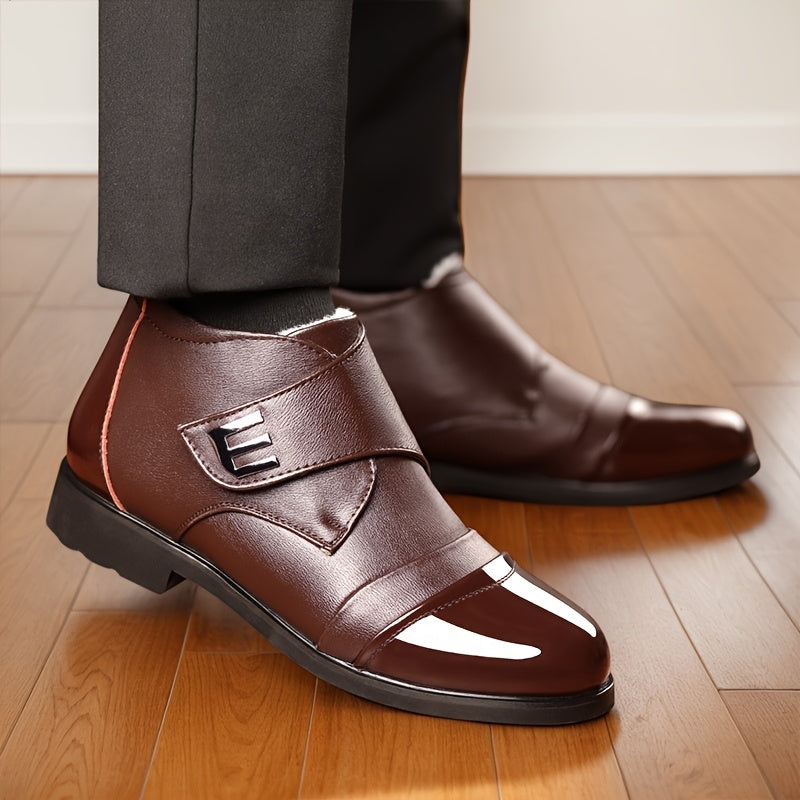 Men's Thermal Winter Shoes Boots, Business Formal Synthetic Leather Shoes