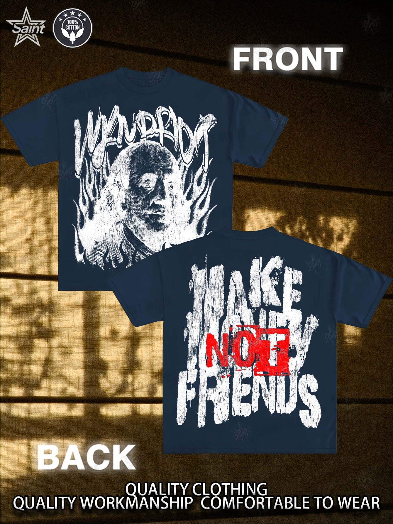 Men'S & Women'S Vintage-Inspired Cotton T-Shirt - "I'm Not Friends with Anyone" Graphic Print, Round Neck, Short Sleeve, Casual Casual Attire, All-Season Comfort, Everyday Tshirt | Retro Print Shirt | Cotton Fabric