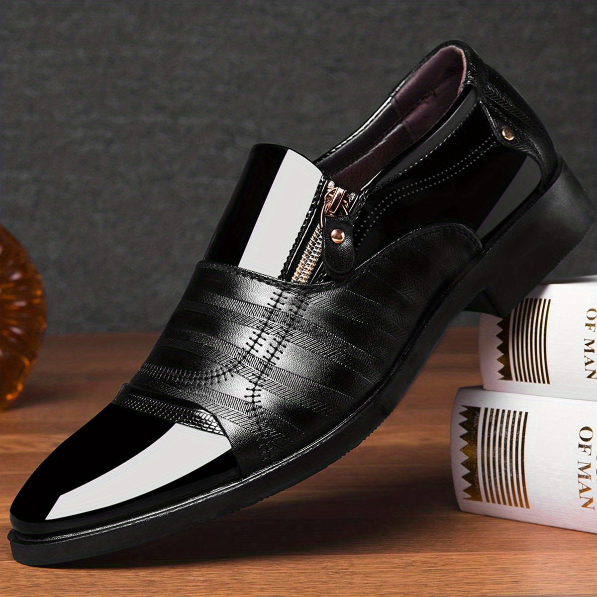 New Men's Dress Shoes, Elegant Pointed Toe Fashion Loafers, Slip-On Men's Gift, Comfortable Office Dress Shoes, Men's Black Shoes
