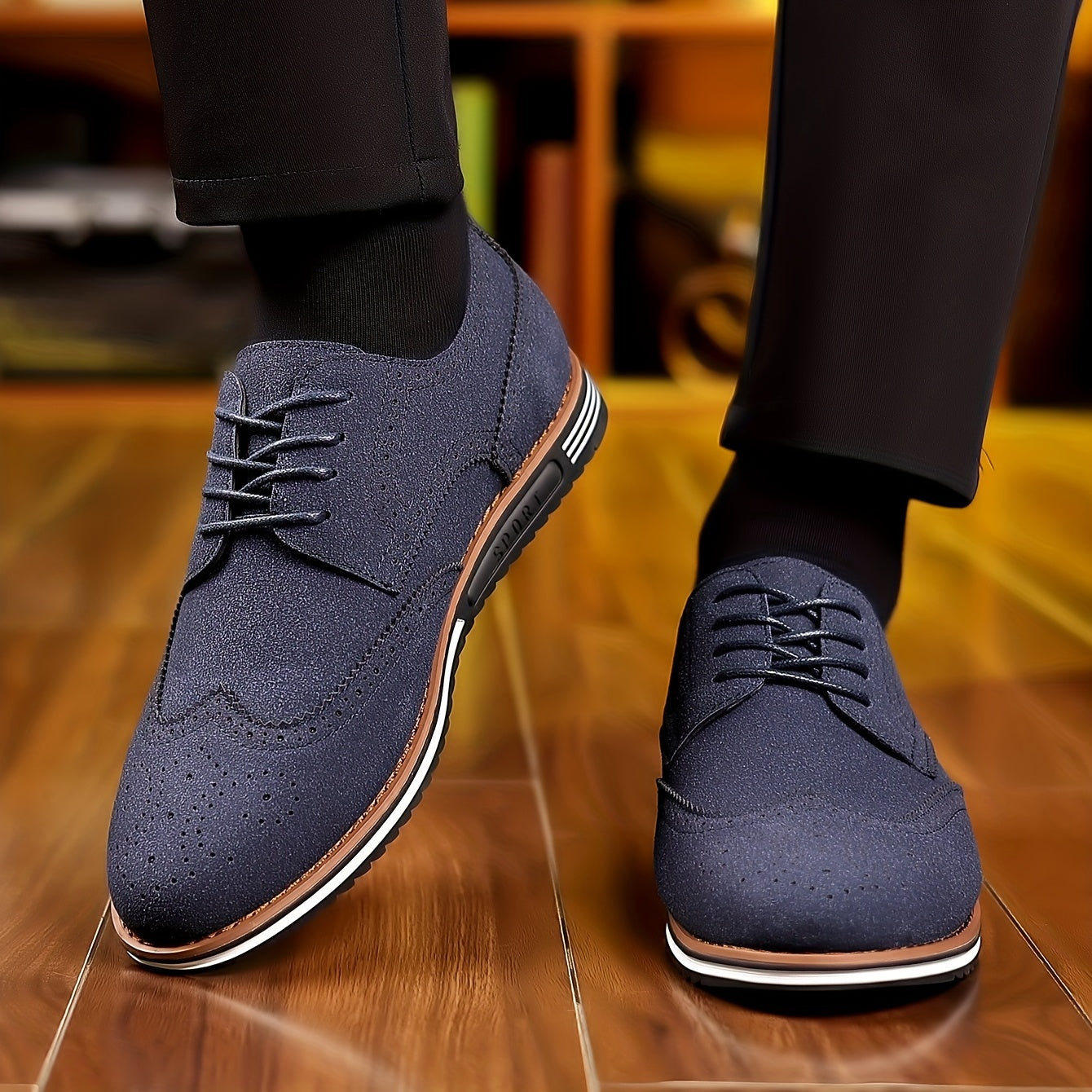 New Men's Plus Size Casual Shoes, Korean Style, Versatile Fashion Shoes with Soft Sole Lace-up Rubber Sole Shoes Wedding Everyday Casual Shoes