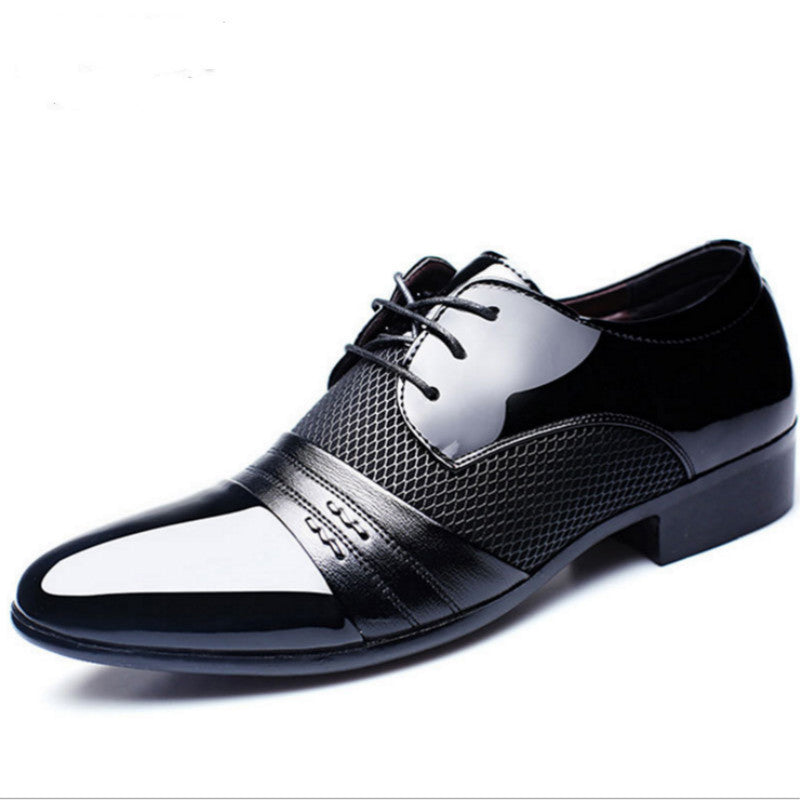 Mens Luxury Patent Leather Slip-On Oxford Shoes - Soft PU Insole, Rubber Sole, Solid Color Design - Perfect for Wedding, Party, Office Formal Events