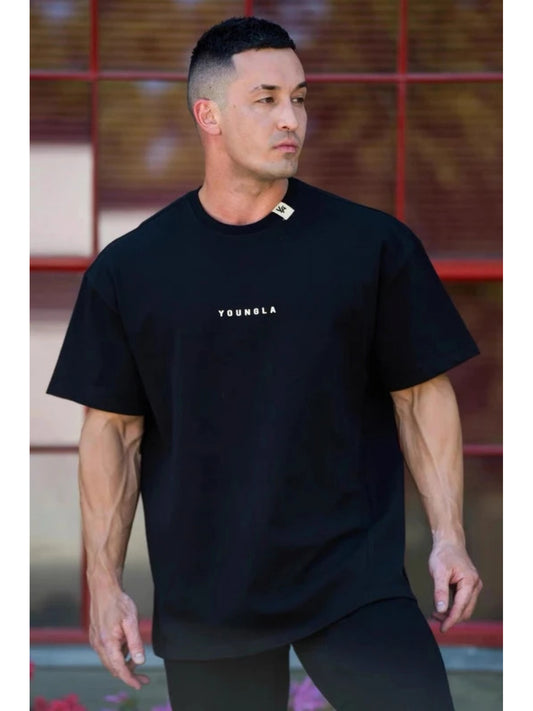 Summer New Gym T-shirt Retro Fitness T Shirt Men Oversized Shirt Fashion Casual Women Tee Jogger Cotton Top Unisex Sports Tshirt