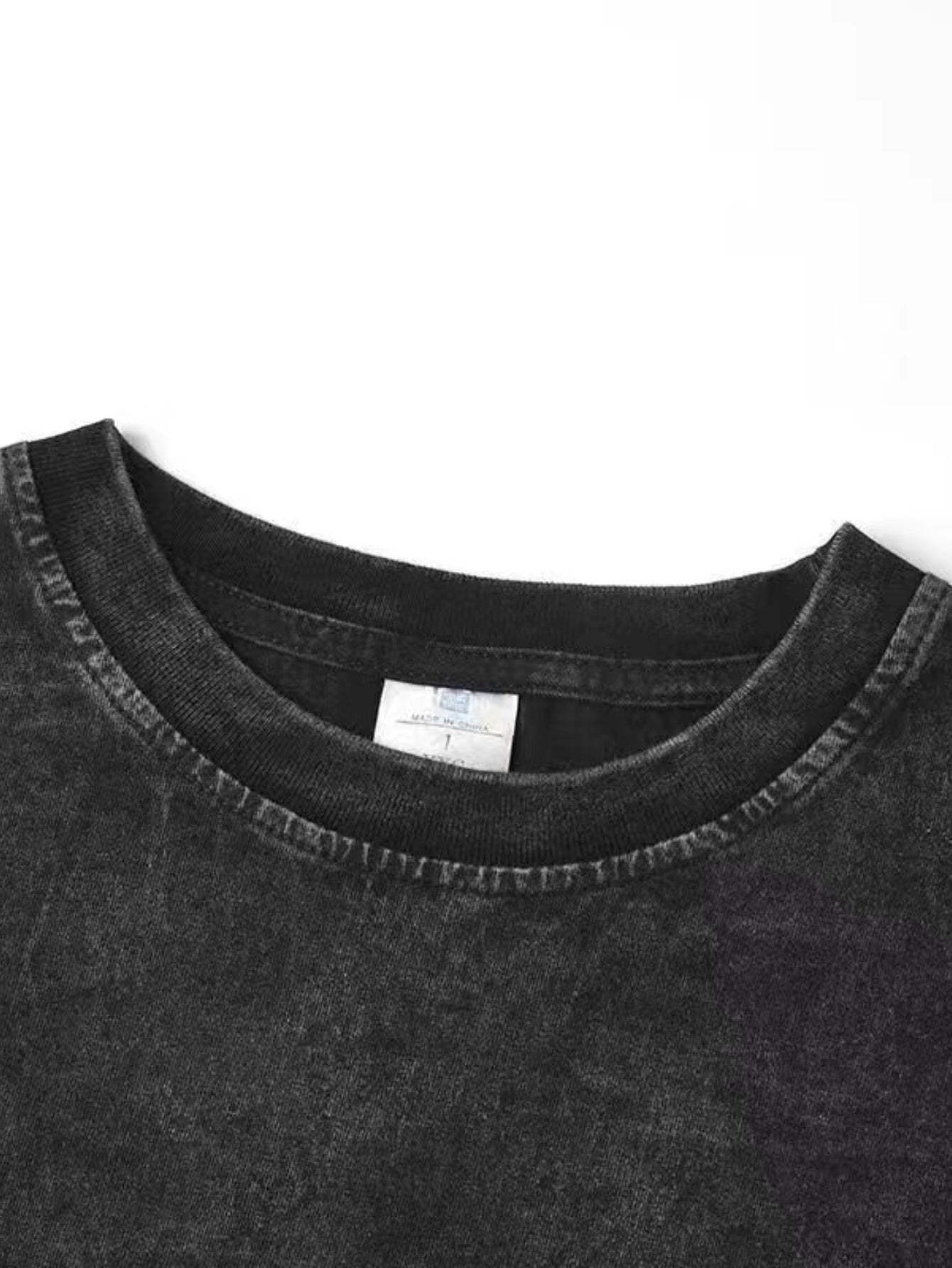 American Trendy Hell Dog Printed Cotton 230g Washed Short Sleeve T-shirt Vintage Washed T-Shirt, v Casual Crew Neck Cotton Tee with Medium Stretch Knit Fabric and Applique Detail, Everyday Tshirt | Distressed Fashion | Appliq