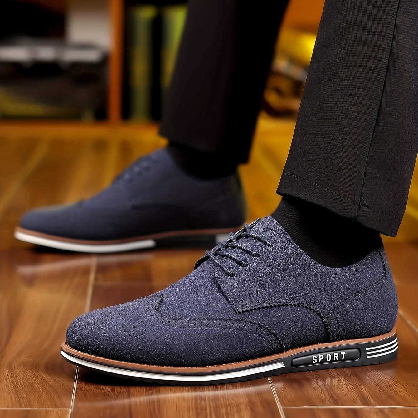 New Men's Plus Size Casual Shoes, Korean Style, Versatile Fashion Shoes with Soft Sole Lace-up Rubber Sole Shoes Wedding Everyday Casual Shoes
