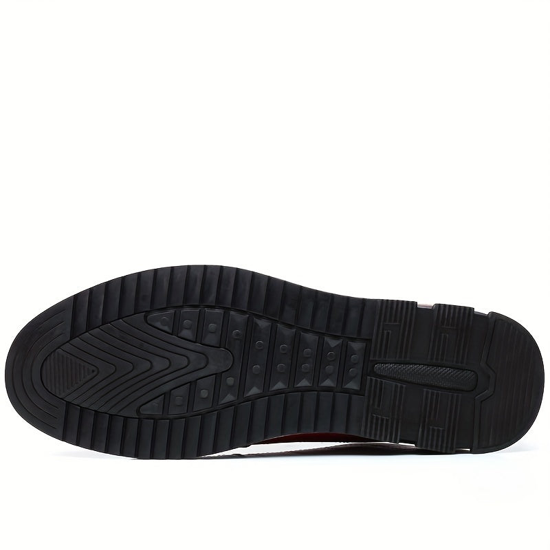 Men's Lace-up Sneakers - Casual PU Leather Walking Shoes - Comfortable And Breathable