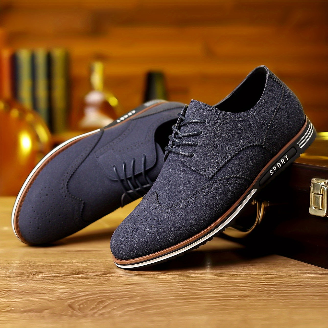 New Men's Plus Size Casual Shoes, Korean Style, Versatile Fashion Shoes with Soft Sole Lace-up Rubber Sole Shoes Wedding Everyday Casual Shoes