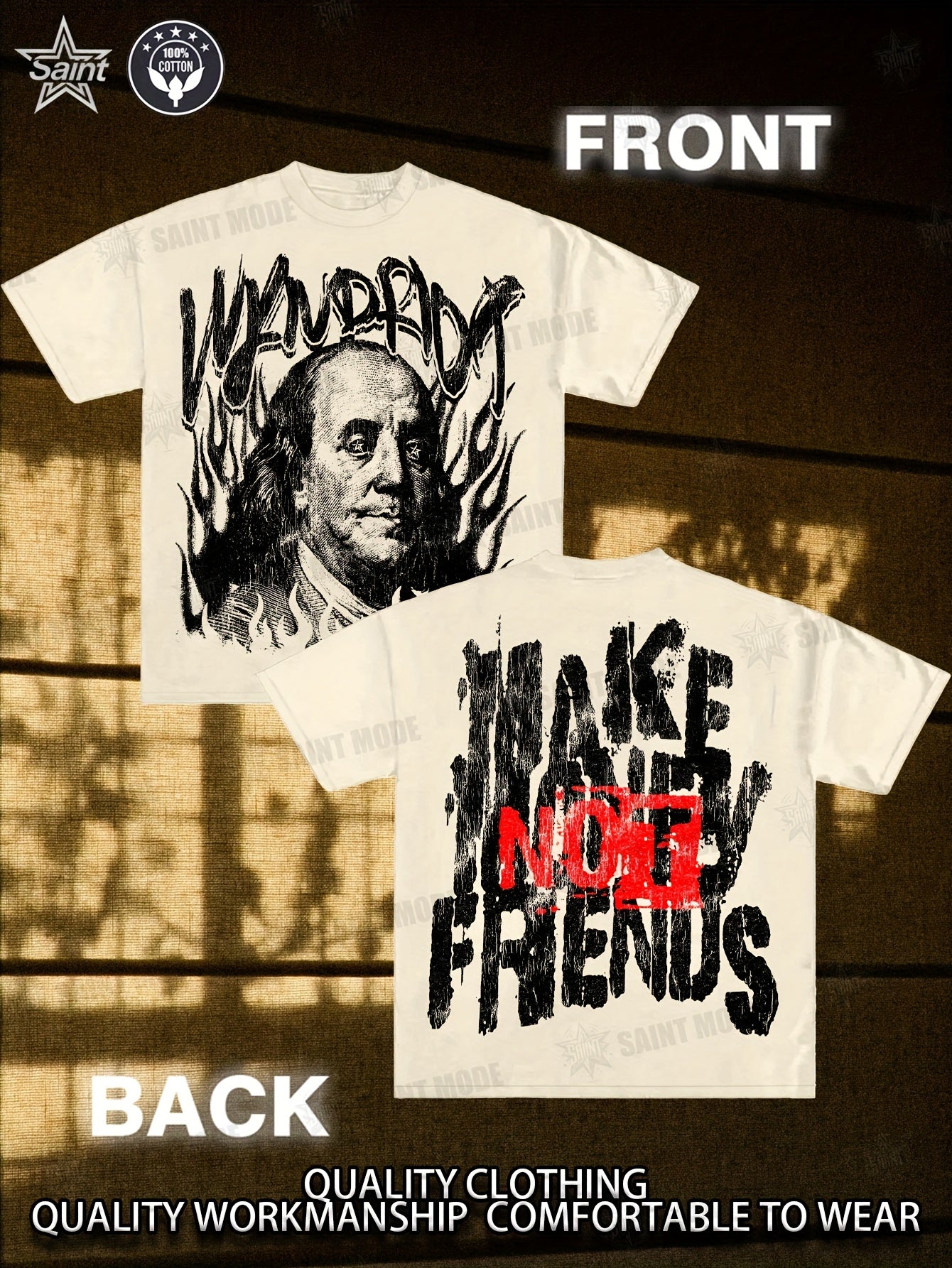 Men'S & Women'S Vintage-Inspired Cotton T-Shirt - "I'm Not Friends with Anyone" Graphic Print, Round Neck, Short Sleeve, Casual Casual Attire, All-Season Comfort, Everyday Tshirt | Retro Print Shirt | Cotton Fabric