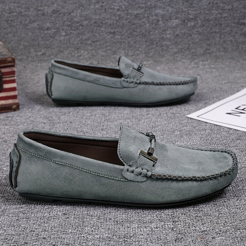 Men's Modified Horsebit Loafer Shoes, Casual Non-slip Slip On Moc Toe Shoes, Men's Driving Shoes, Spring And Summer