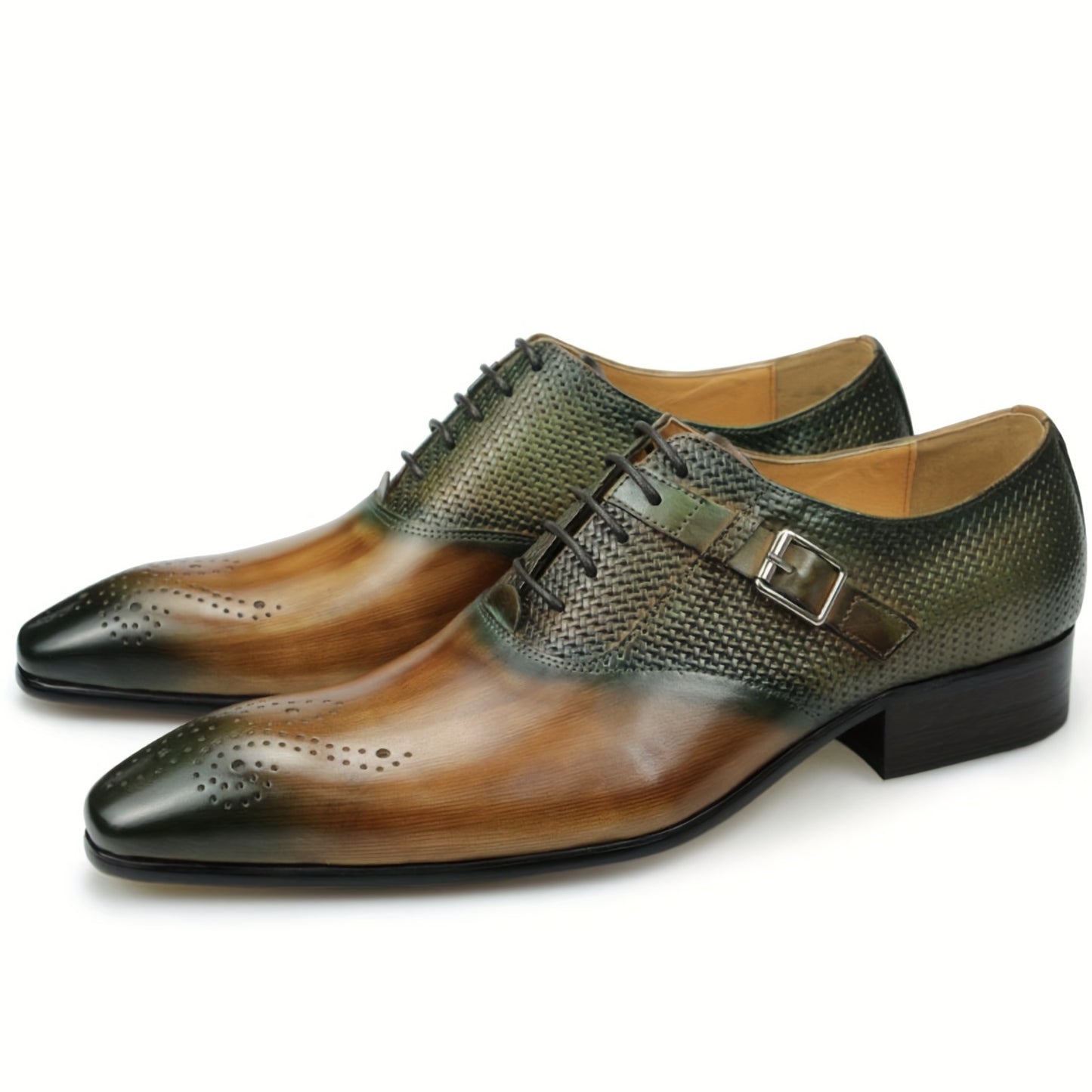 Men's Brogue Oxford Shoes, Lace-up Front Dress Shoes For Men, Business Formal White Tie, Black Tie, Black Tie Optional Wedding