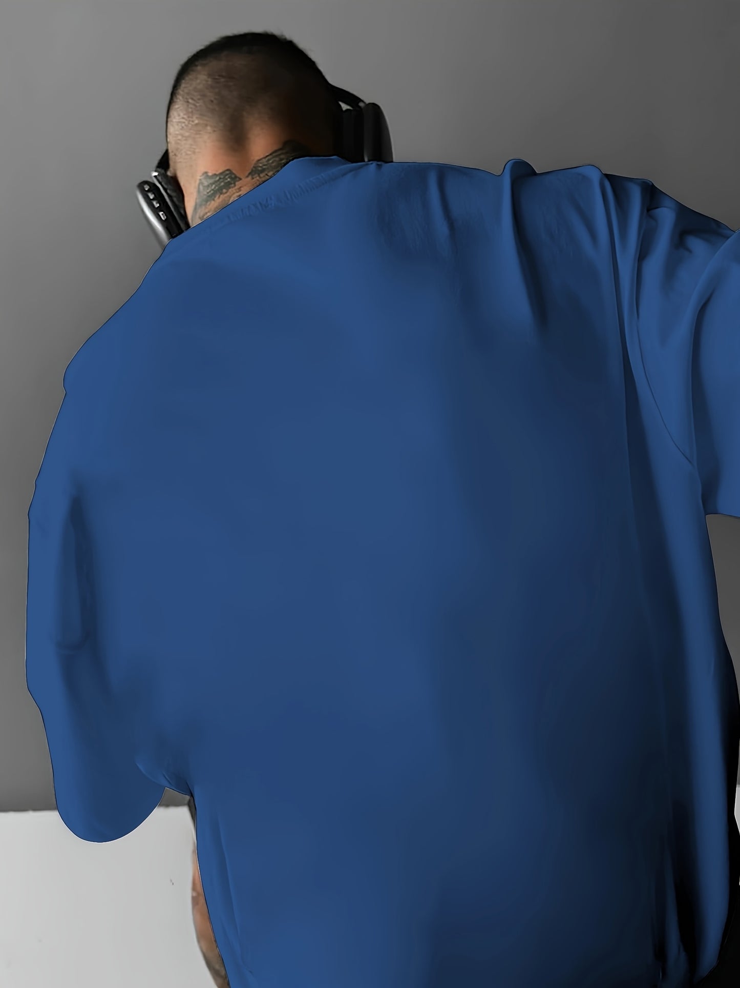 Men'S Casual "Los Angeles" Graphic T-Shirt - Blue, Short Sleeve, Round Neck, Comfortable & Stylish Summer Top with White Lettering, Perfect for Streetwear or Casual Attire, Everyday Tshirt | Streetwear Style | Comfortable Fit