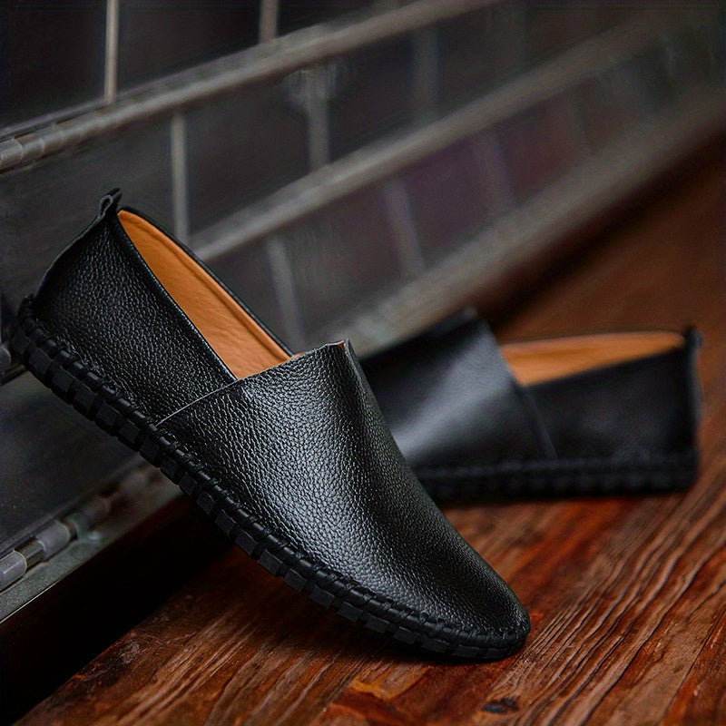 Men's Elegant Loafers - Spring/Summer Comfort | Superfine Fiber Leather, Non-Slip and Breathable Slip-On Shoes for Casual or Formal Wear