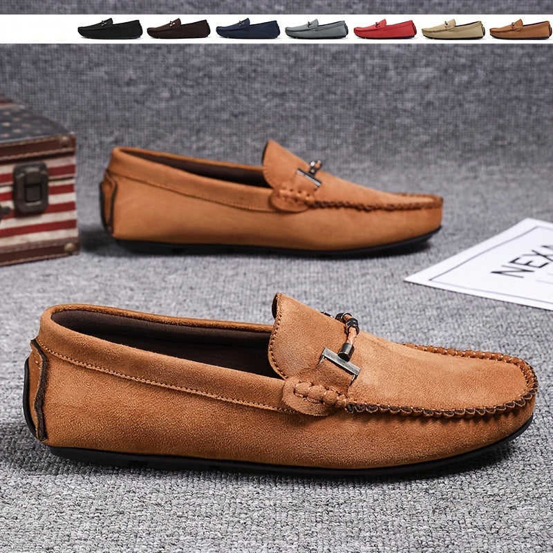 Men's Modified Horsebit Loafer Shoes, Casual Non-slip Slip On Moc Toe Shoes, Men's Driving Shoes, Spring And Summer