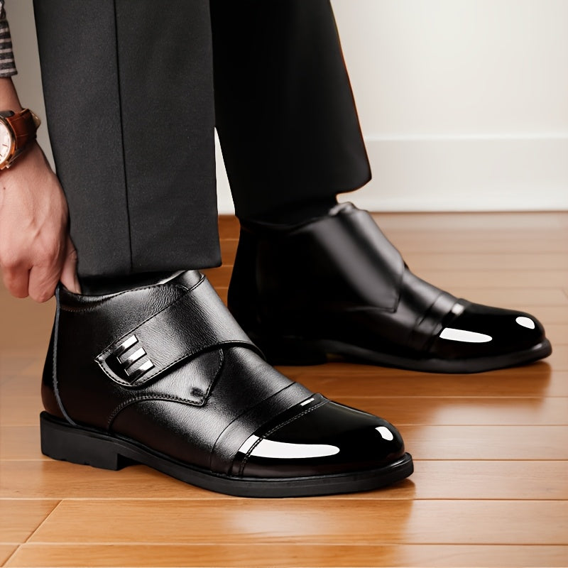 Men's Thermal Winter Shoes Boots, Business Formal Synthetic Leather Shoes