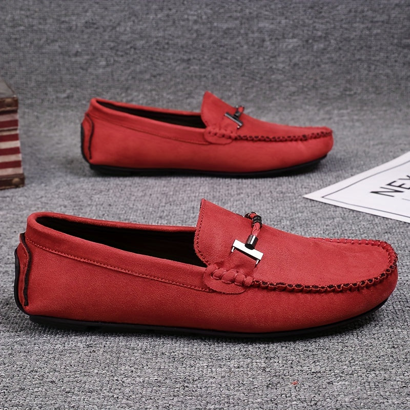 Men's Modified Horsebit Loafer Shoes, Casual Non-slip Slip On Moc Toe Shoes, Men's Driving Shoes, Spring And Summer