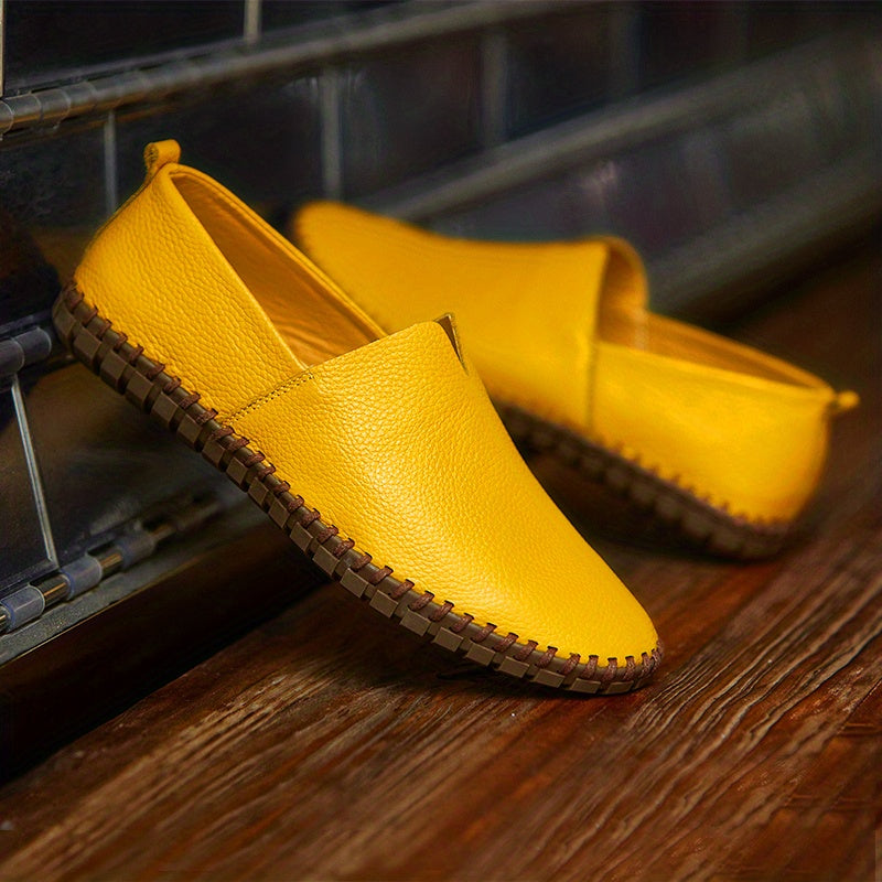 Men's Elegant Loafers - Spring/Summer Comfort | Superfine Fiber Leather, Non-Slip and Breathable Slip-On Shoes for Casual or Formal Wear