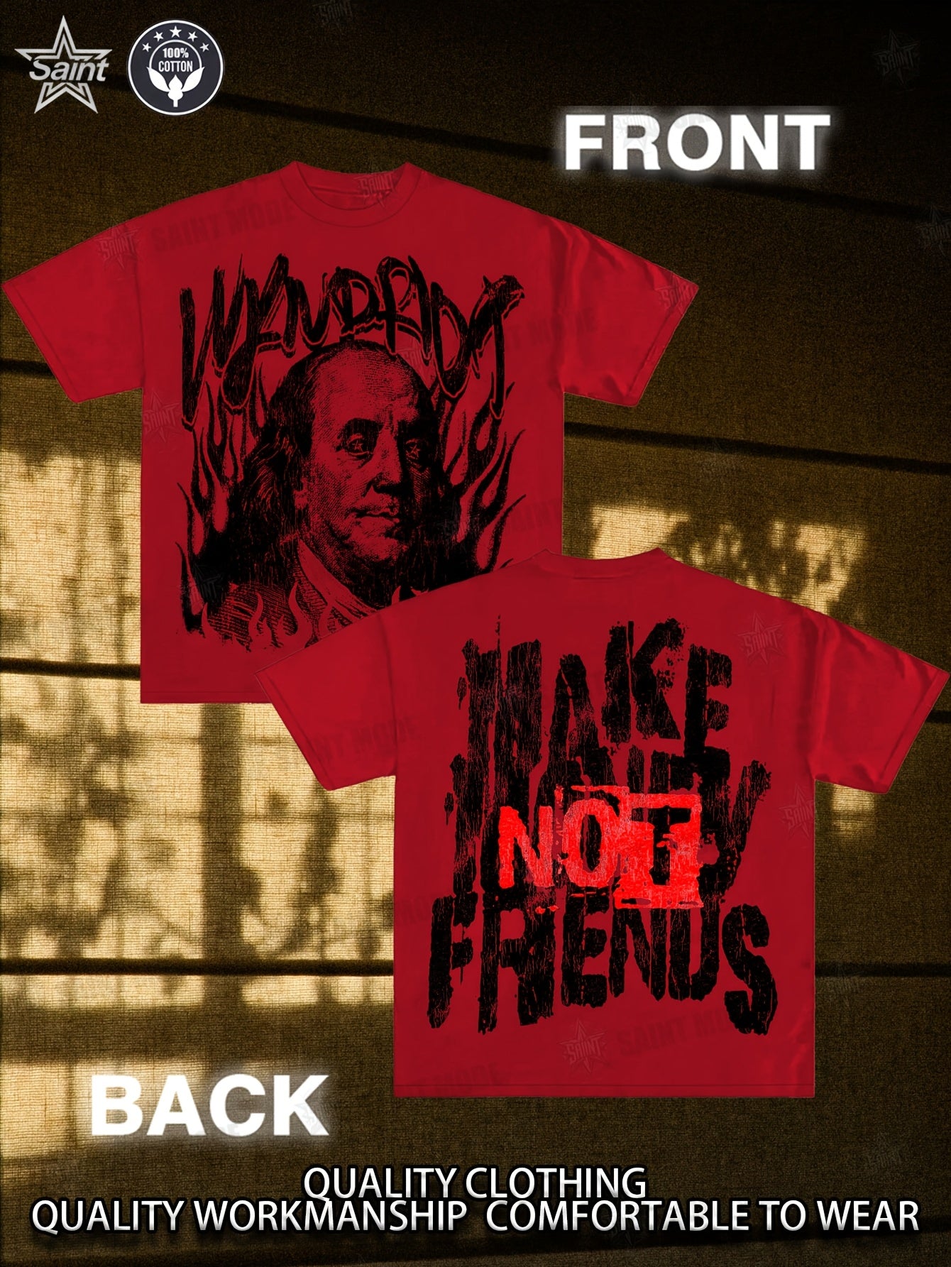 Men'S & Women'S Vintage-Inspired Cotton T-Shirt - "I'm Not Friends with Anyone" Graphic Print, Round Neck, Short Sleeve, Casual Casual Attire, All-Season Comfort, Everyday Tshirt | Retro Print Shirt | Cotton Fabric