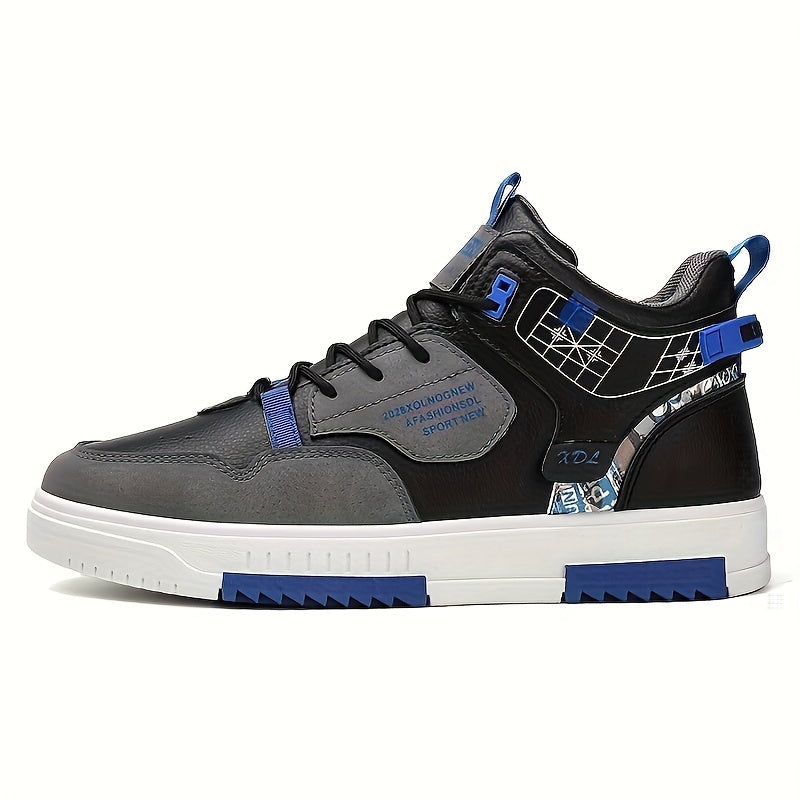Mens Trendy Patchwork Skate Shoes - Superior Grip, Ventilated Comfort - Secure Lace-up Sneakers for Everyday Style