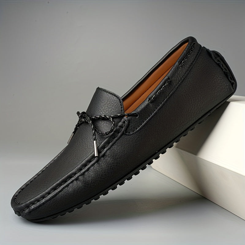 Men's Moccasin Loafer Shoes With Bowknot, Comfy Non-slip Slip On Driving Shoes, Men's Moccasin Shoes, Spring And Summer