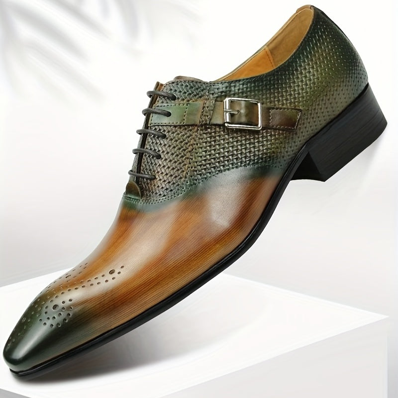 Men's Brogue Oxford Shoes, Lace-up Front Dress Shoes For Men, Business Formal White Tie, Black Tie, Black Tie Optional Wedding