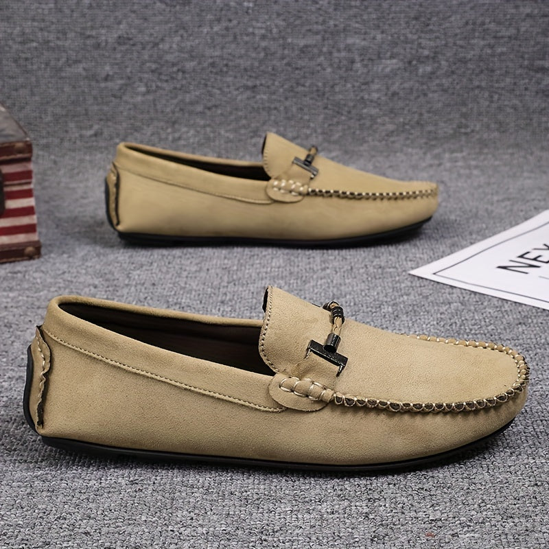 Men's Modified Horsebit Loafer Shoes, Casual Non-slip Slip On Moc Toe Shoes, Men's Driving Shoes, Spring And Summer