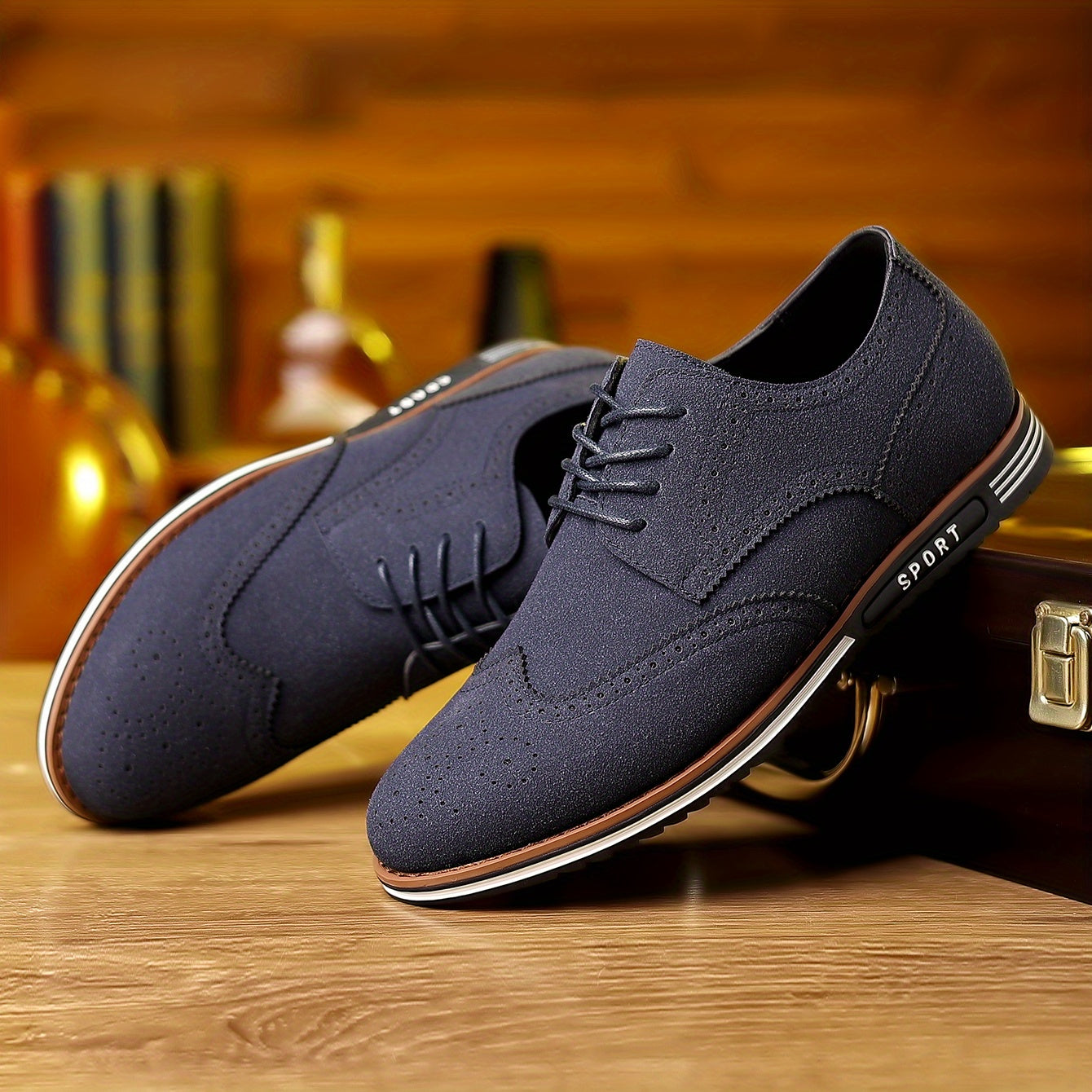 New Men's Plus Size Casual Shoes, Korean Style, Versatile Fashion Shoes with Soft Sole Lace-up Rubber Sole Shoes Wedding Everyday Casual Shoes