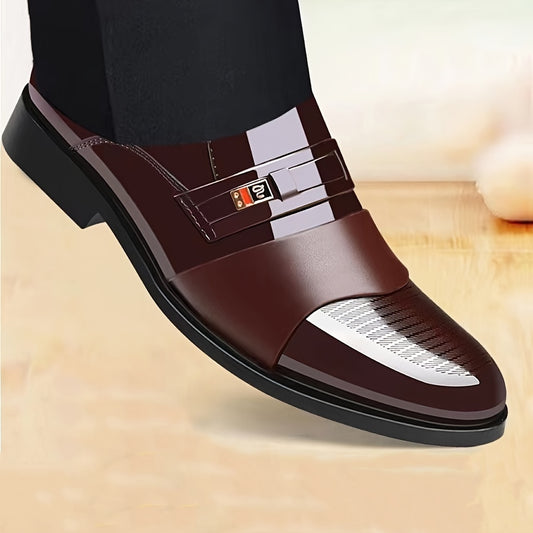 Contemporary Stylish Footwear for Men, Elegant Slip-On Dress Shoes for Business, Formal Occasions, Weddings, Vintage Gatherings, And Office Settings with a Classic Luxurious Touch