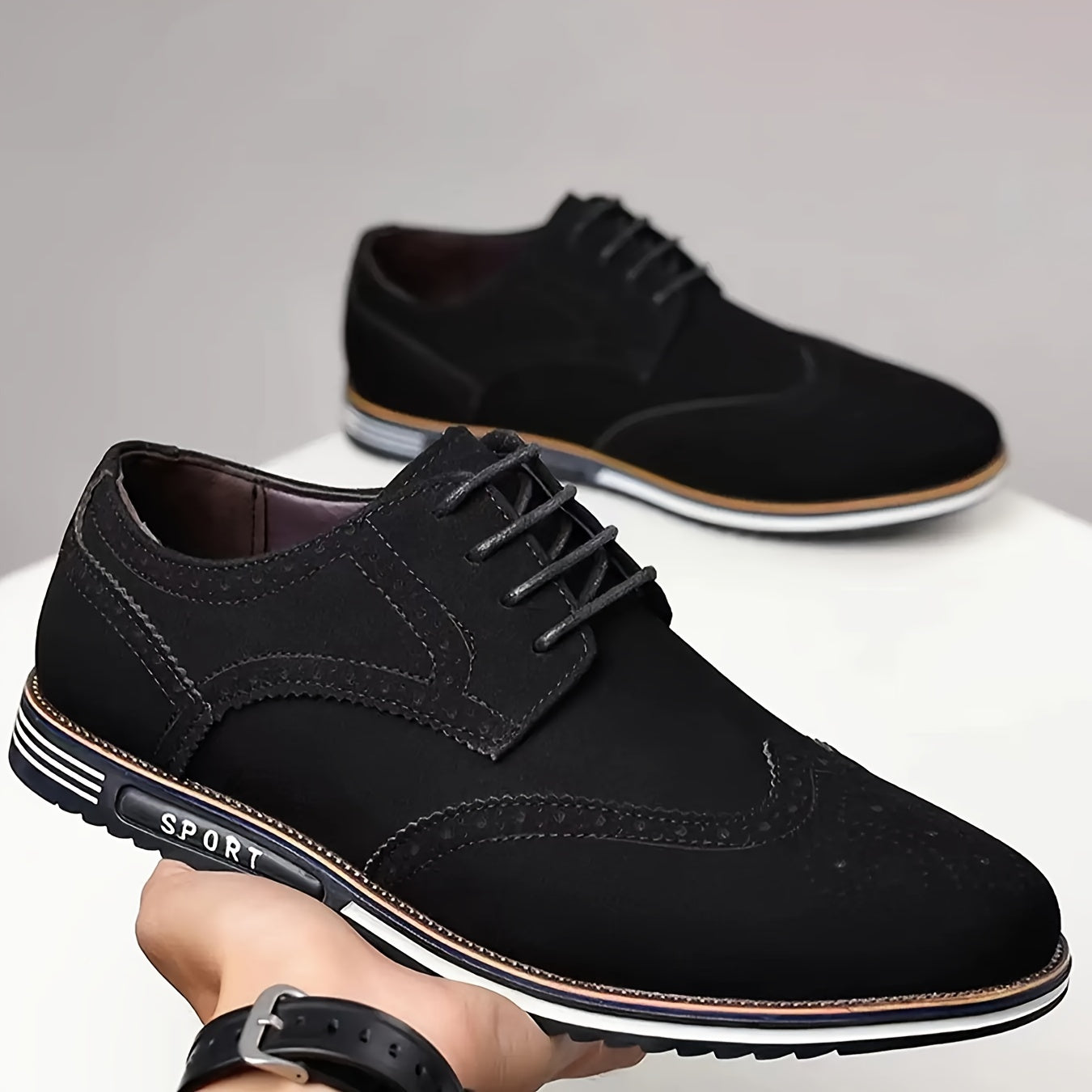 New Men's Plus Size Casual Shoes, Korean Style, Versatile Fashion Shoes with Soft Sole Lace-up Rubber Sole Shoes Wedding Everyday Casual Shoes