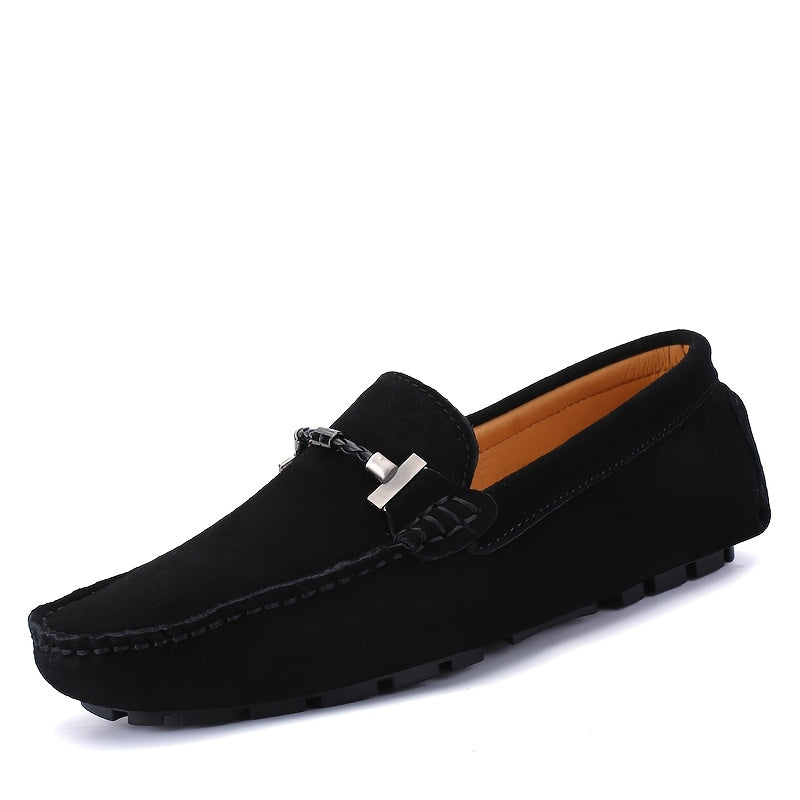 Men's Trendy Breathable Slip On Lace Free Loafers, Causal Outdoor Walking Shoes