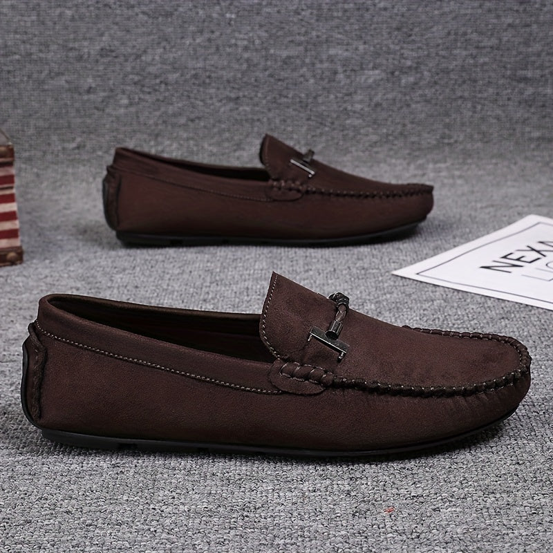 Men's Modified Horsebit Loafer Shoes, Casual Non-slip Slip On Moc Toe Shoes, Men's Driving Shoes, Spring And Summer