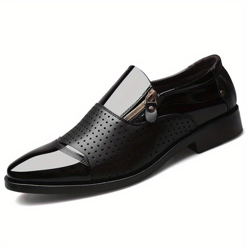 Mens Fashion Zipper Slip-On Shoes - Durable, Anti-Slip & Stylish - Perfect for Business & Casual Wear - Comfortable, Sophisticated Design