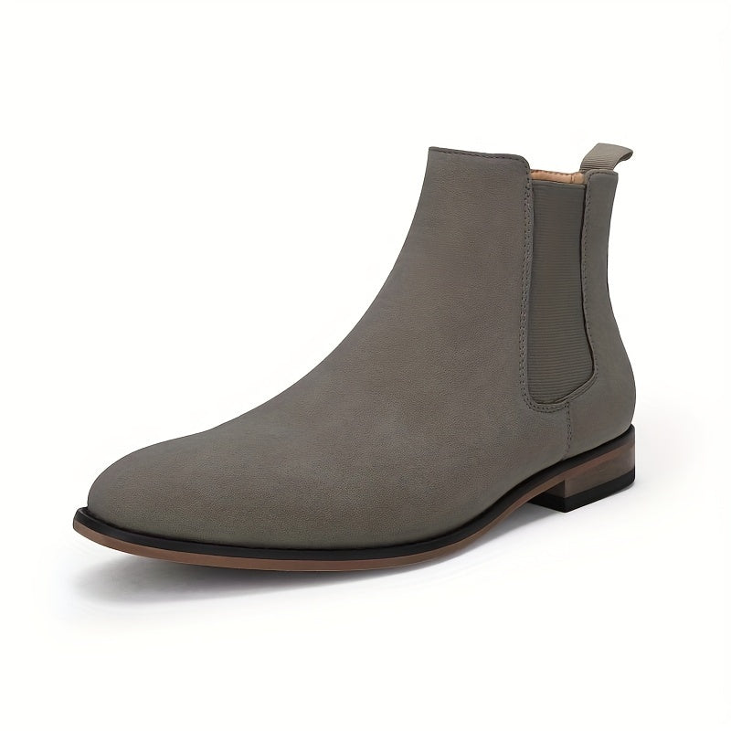 Men's Solid Chelsea Boots, Casual Walking Shoes, Preppy Style Aesthetic