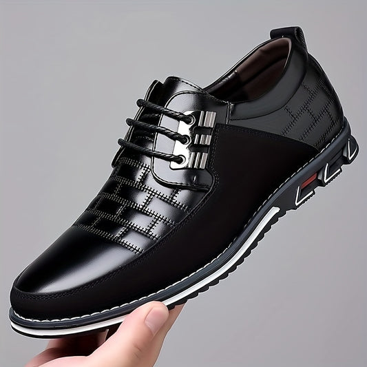 COMFIDAILY Men's Lace-Up Formal & Casual Shoes - Cushioned Insole, Non-Slip Rubber Sole - Minimalist Black Dress Shoes for Office, Events, Travel - Everyday & Special Occasion Footwear, Shoes for Wedding, Event Footwear, Slee