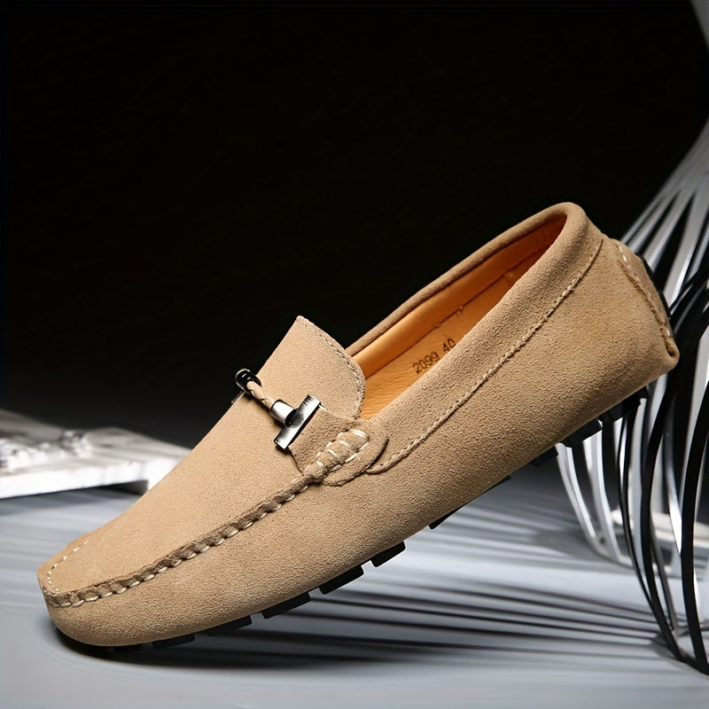 Men's Trendy Breathable Slip On Lace Free Loafers, Causal Outdoor Walking Shoes
