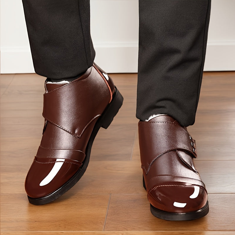 Men's Thermal Winter Shoes Boots, Business Formal Synthetic Leather Shoes