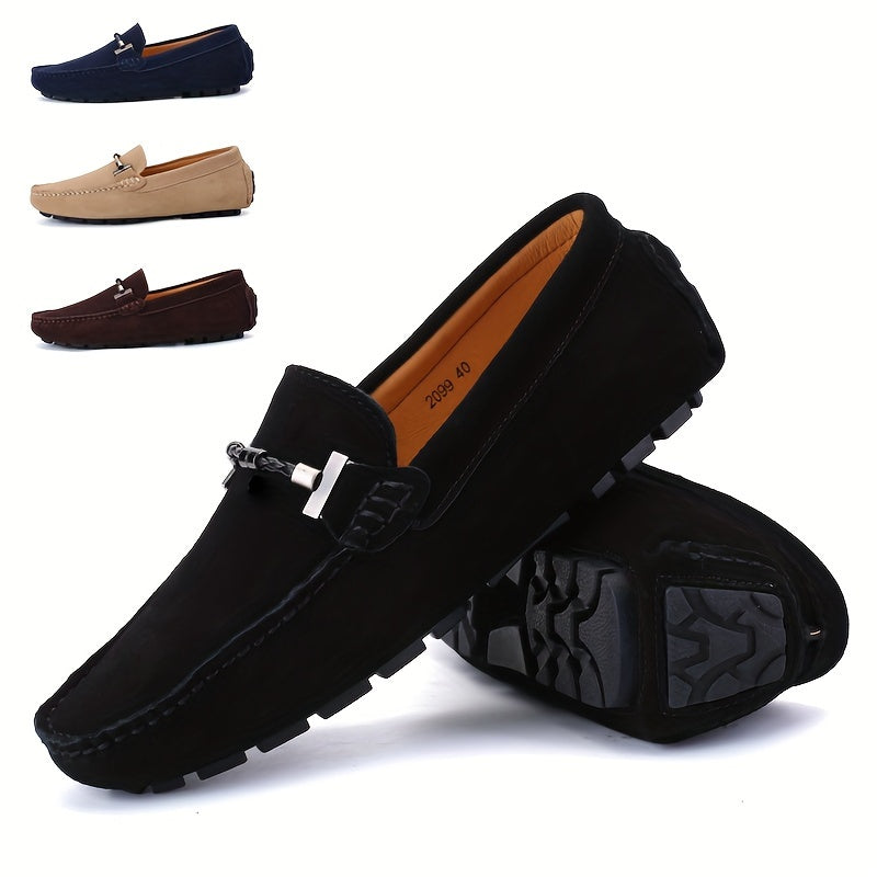 Men's Trendy Breathable Slip On Lace Free Loafers, Causal Outdoor Walking Shoes