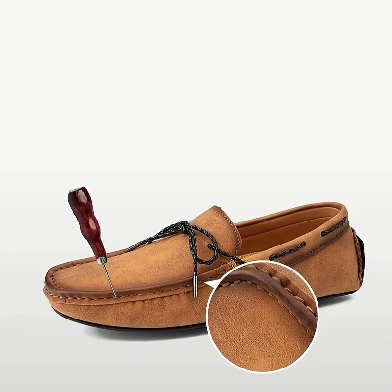 Men's Moccasin Loafer Shoes With Bowknot, Comfy Non-slip Slip On Driving Shoes, Men's Moccasin Shoes, Spring And Summer