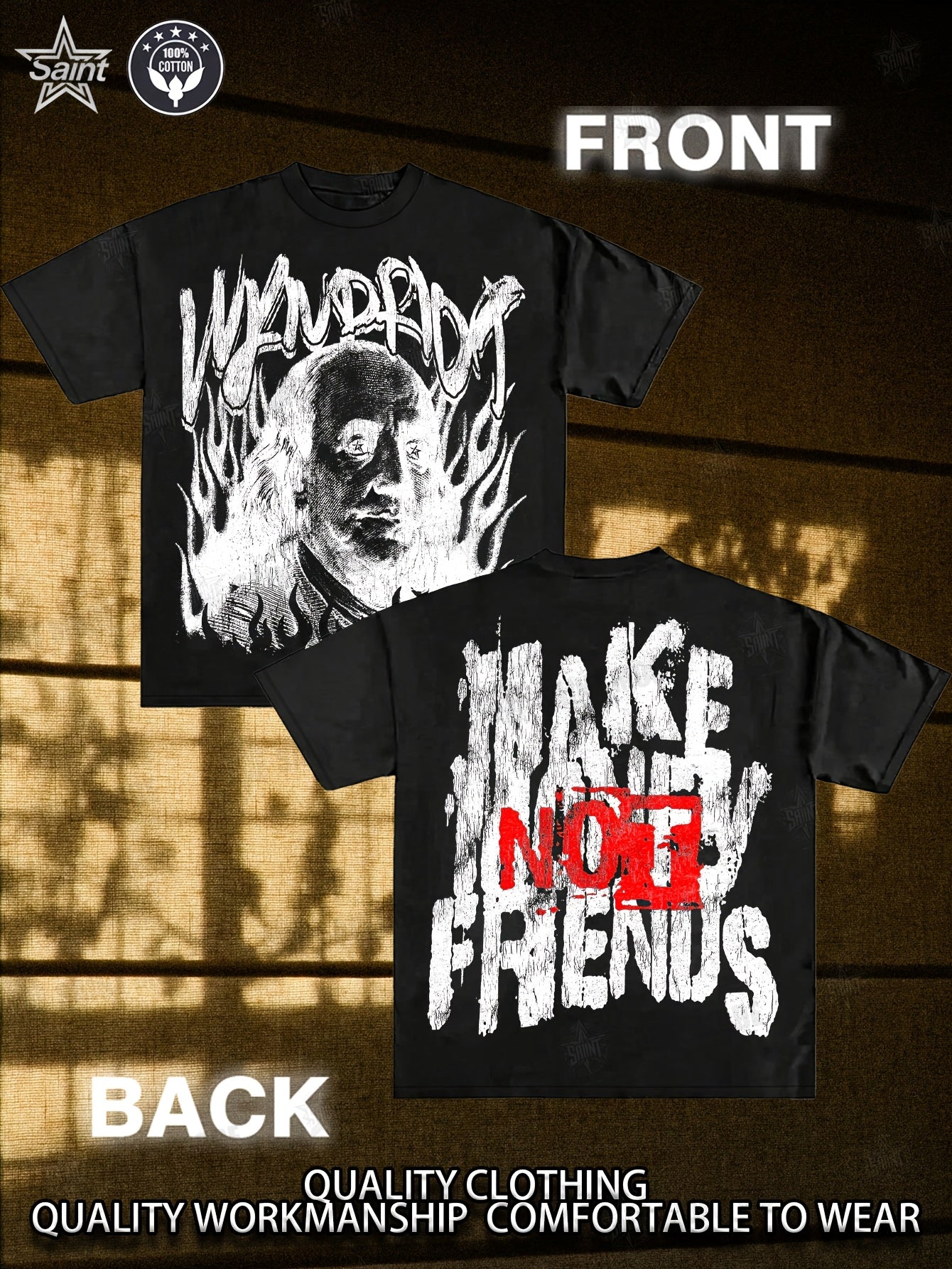 Men'S & Women'S Vintage-Inspired Cotton T-Shirt - "I'm Not Friends with Anyone" Graphic Print, Round Neck, Short Sleeve, Casual Casual Attire, All-Season Comfort, Everyday Tshirt | Retro Print Shirt | Cotton Fabric