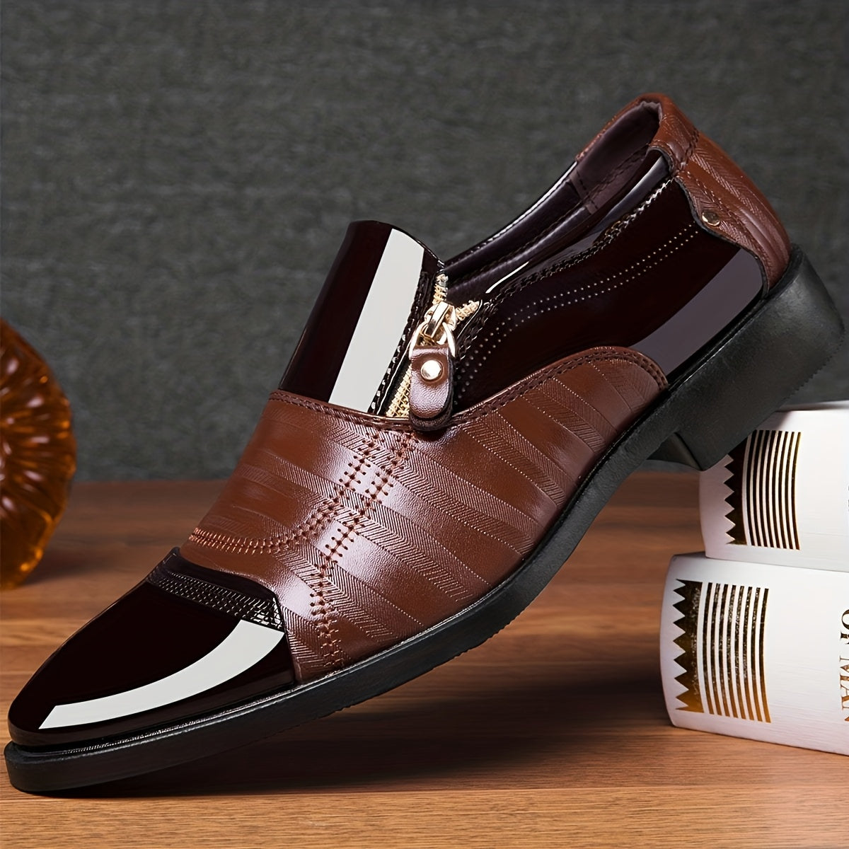 New Men's Dress Shoes, Elegant Pointed Toe Fashion Loafers, Slip-On Men's Gift, Comfortable Office Dress Shoes, Men's Black Shoes