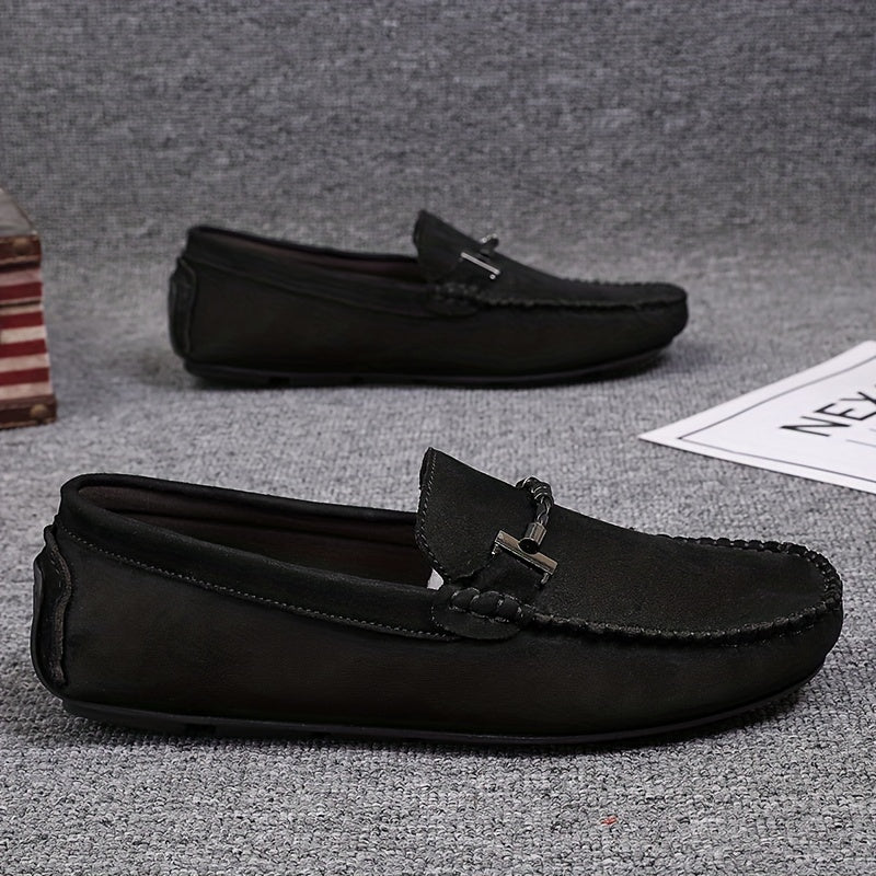 Men's Modified Horsebit Loafer Shoes, Casual Non-slip Slip On Moc Toe Shoes, Men's Driving Shoes, Spring And Summer