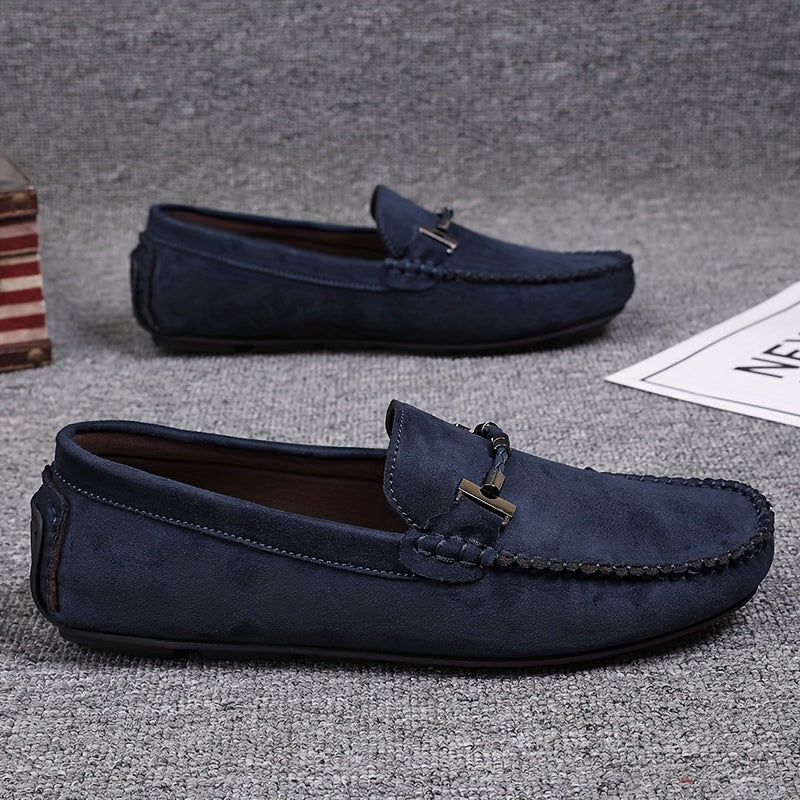 Men's Modified Horsebit Loafer Shoes, Casual Non-slip Slip On Moc Toe Shoes, Men's Driving Shoes, Spring And Summer