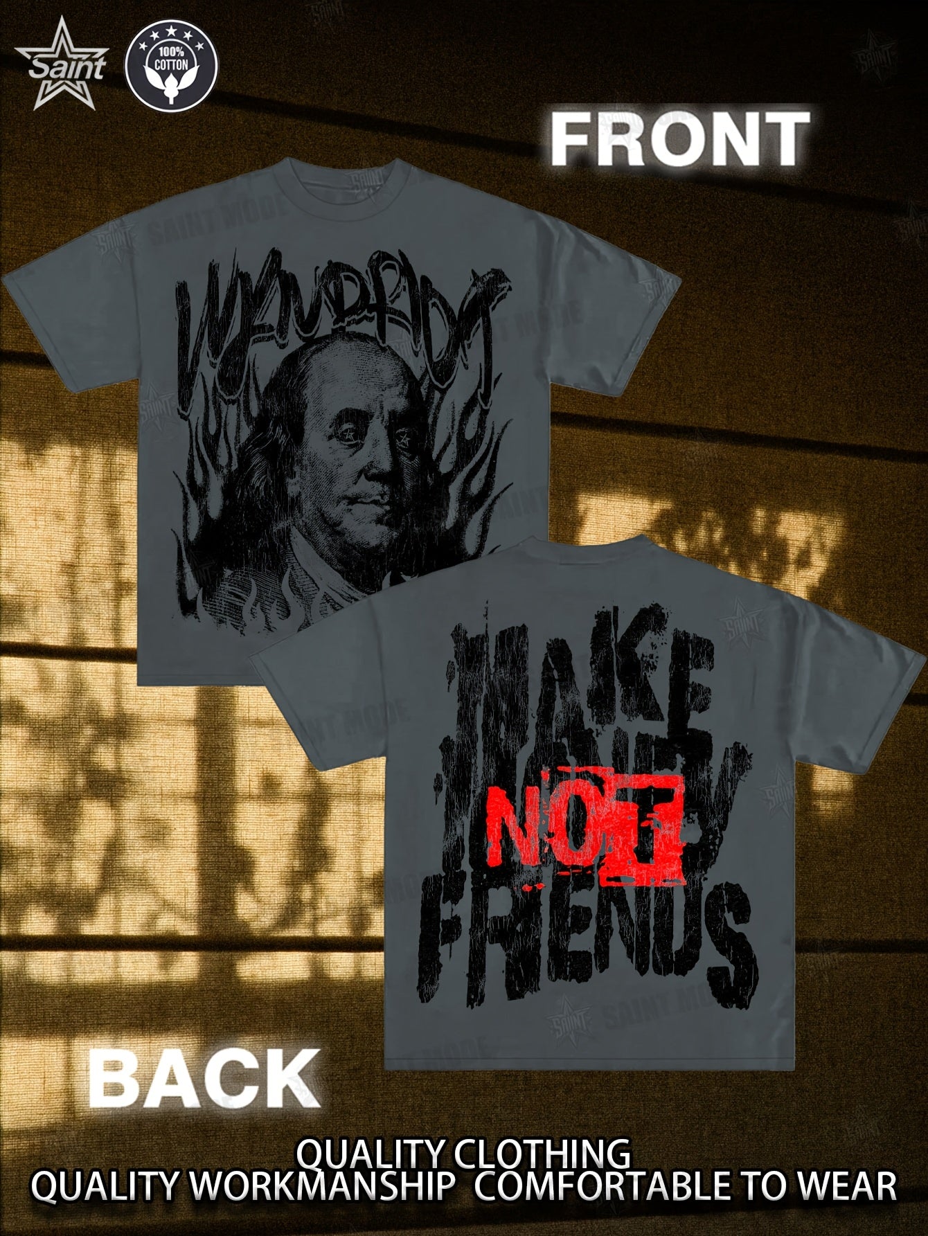 Men'S & Women'S Vintage-Inspired Cotton T-Shirt - "I'm Not Friends with Anyone" Graphic Print, Round Neck, Short Sleeve, Casual Casual Attire, All-Season Comfort, Everyday Tshirt | Retro Print Shirt | Cotton Fabric