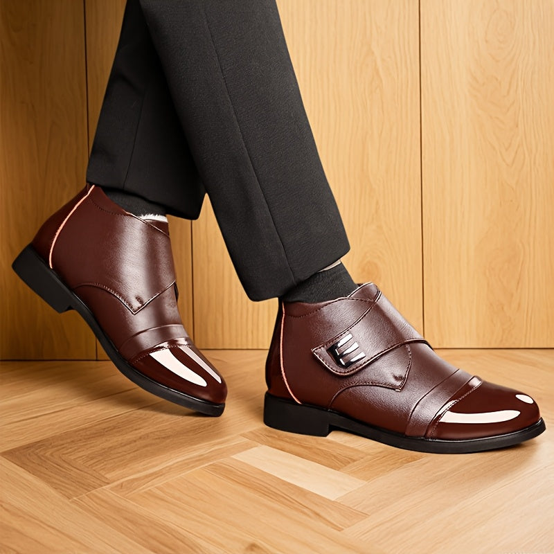 Men's Thermal Winter Shoes Boots, Business Formal Synthetic Leather Shoes