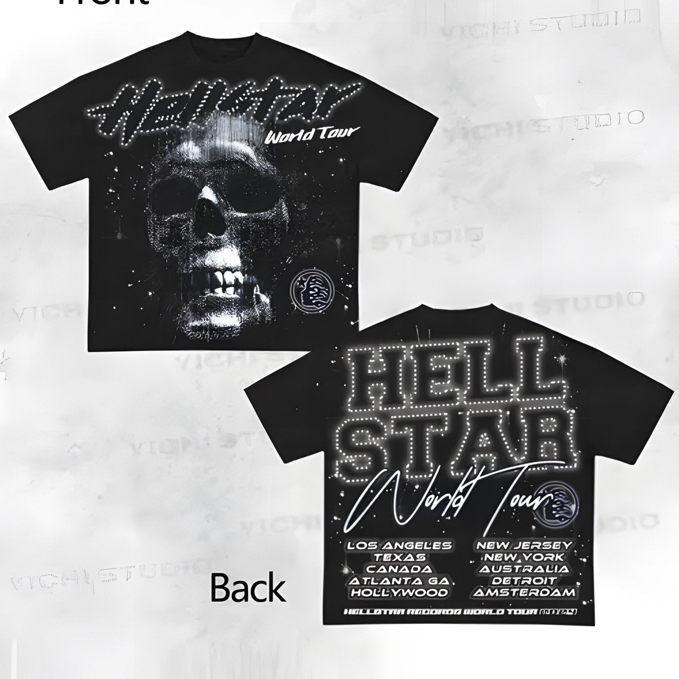 Men's Hellstar Graphic T-Shirt - Oversized Black Cotton Tee with Skull & Letter Print, Casual Loose Fit for All Seasons, Machine Washable, Everyday Fashion | Casual Loose Tee | Cotton Tshirt