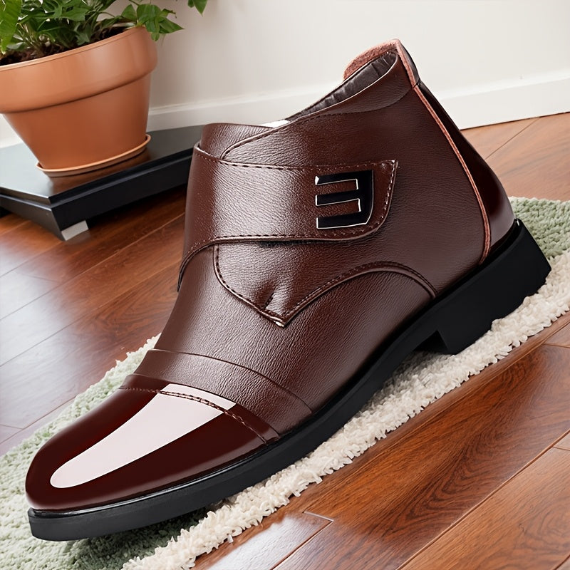 Men's Thermal Winter Shoes Boots, Business Formal Synthetic Leather Shoes