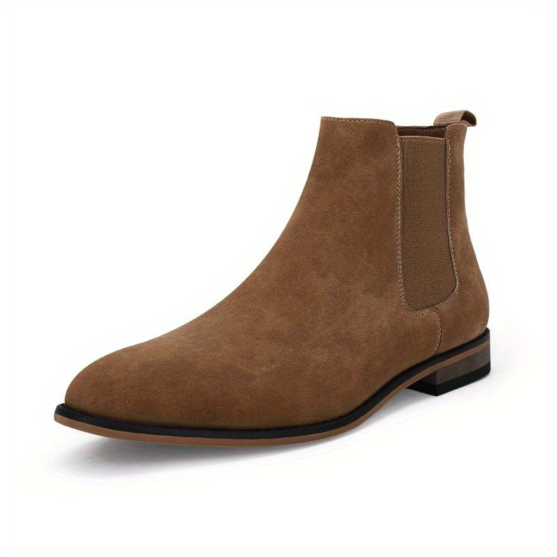 Men's Solid Chelsea Boots, Casual Walking Shoes, Preppy Style Aesthetic