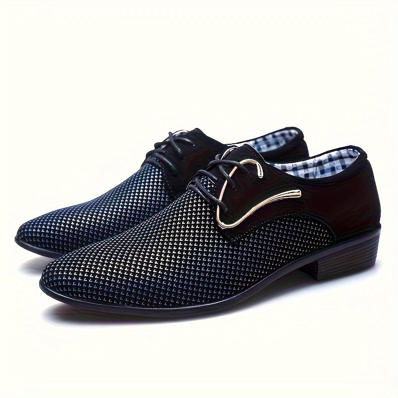 Mens Classic Derby Shoes - Premium Leather, Comfortable for Business & Casual Wear, Durable Lace-up Design - Perfect Office & Everyday Shoes