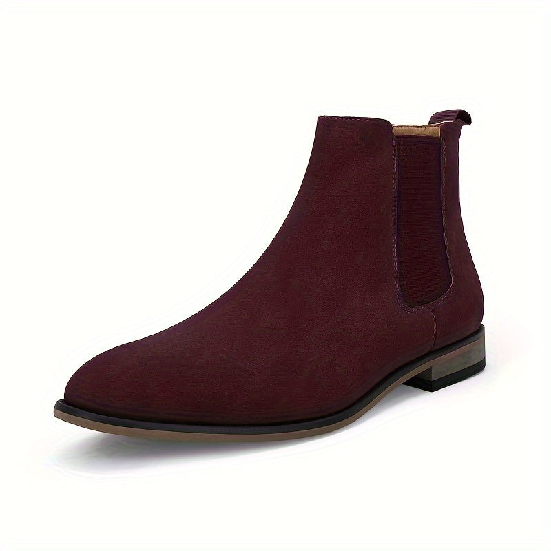 Men's Solid Chelsea Boots, Casual Walking Shoes, Preppy Style Aesthetic